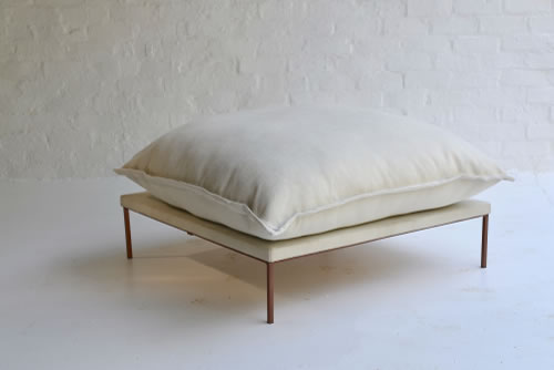 004 Plush Cream Ottoman